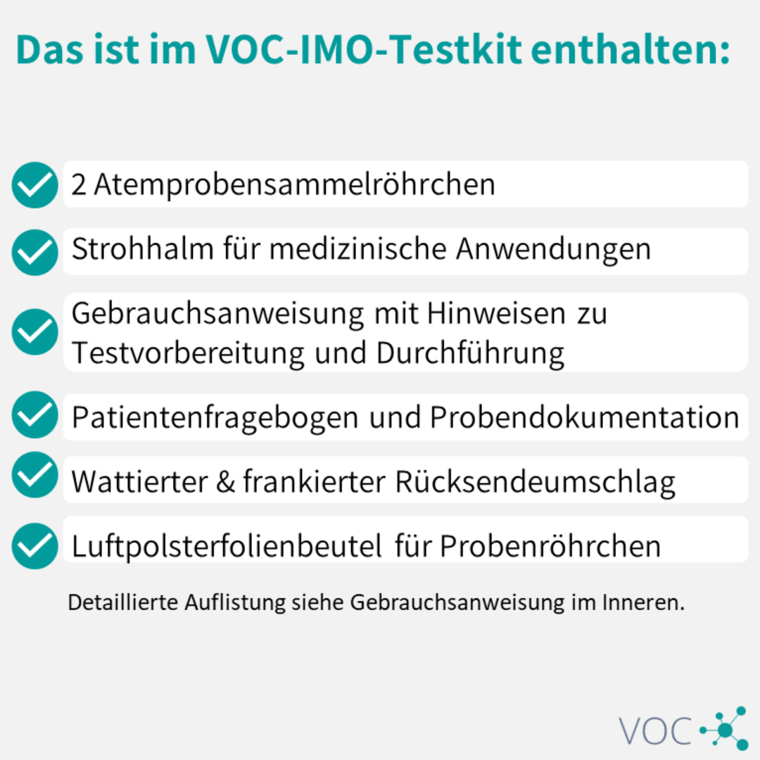 Übersicht des Packungsinhalts der Testkitbox